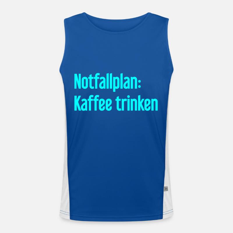 Kaffee-Notfallplan Funktionelles Kontrast-Tank Top für Männer 