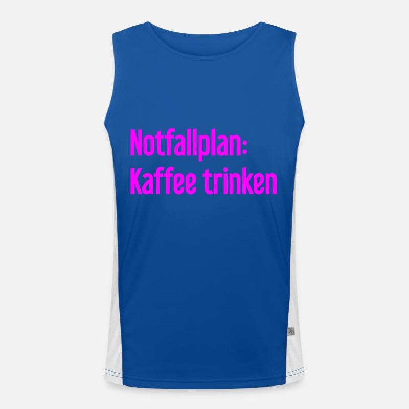 Kaffee-Notfallplan Funktionelles Kontrast-Tank Top für Männer 