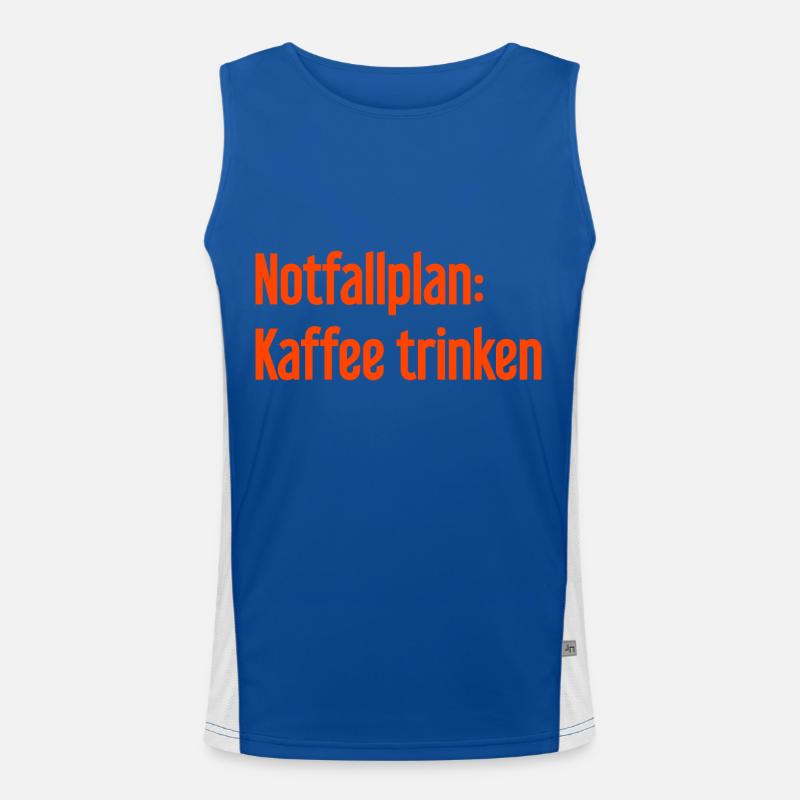 Kaffee-Notfallplan Funktionelles Kontrast-Tank Top für Männer 