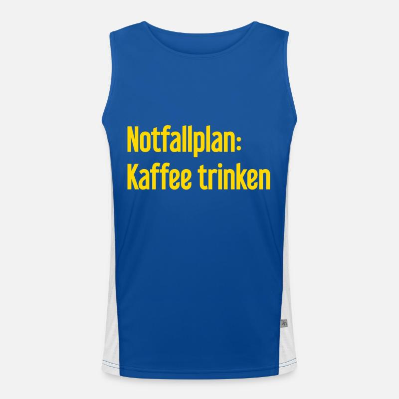 Kaffee-Notfallplan Funktionelles Kontrast-Tank Top für Männer 