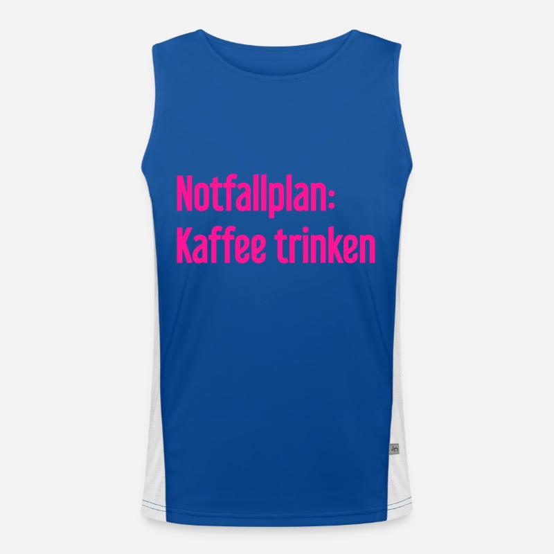 Kaffee-Notfallplan Funktionelles Kontrast-Tank Top für Männer 