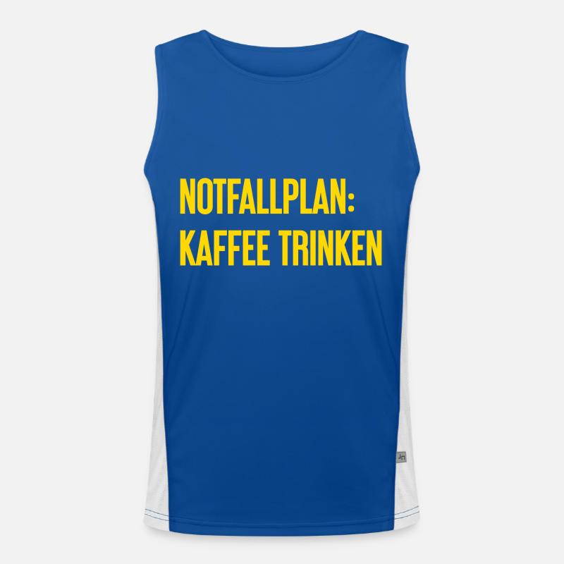 Kaffee-Notfallplan Funktionelles Kontrast-Tank Top für Männer 