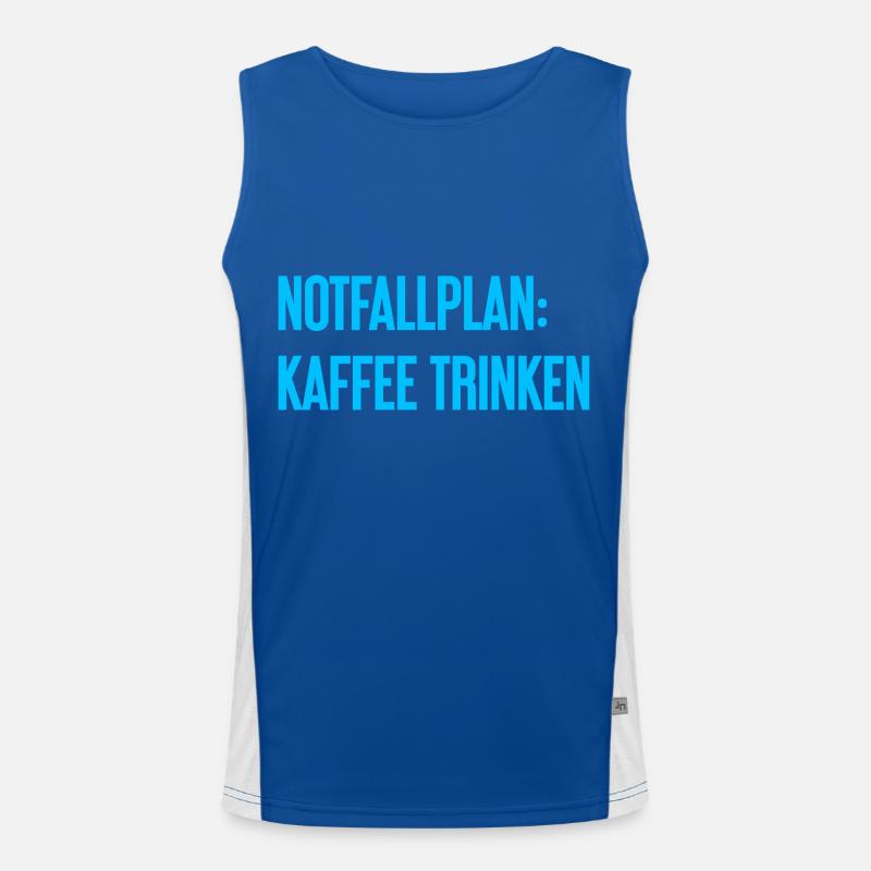 Kaffee-Notfallplan Funktionelles Kontrast-Tank Top für Männer 