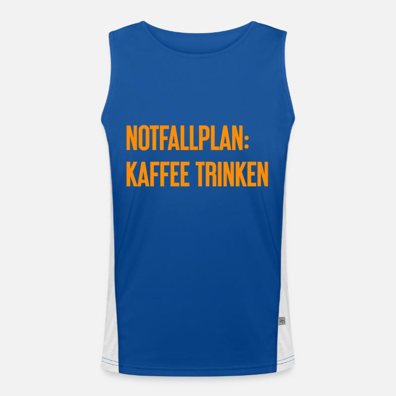 Kaffee-Notfallplan Funktionelles Kontrast-Tank Top für Männer 