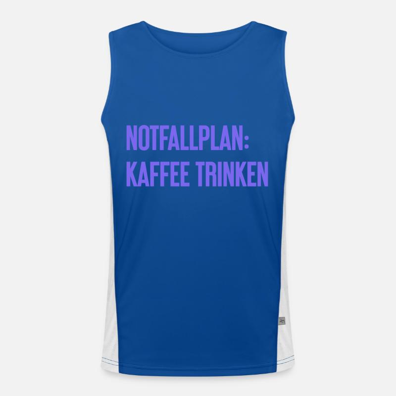 Coffee Contingency Plan - Men's Functional Contrast Tank Top  - royal/white