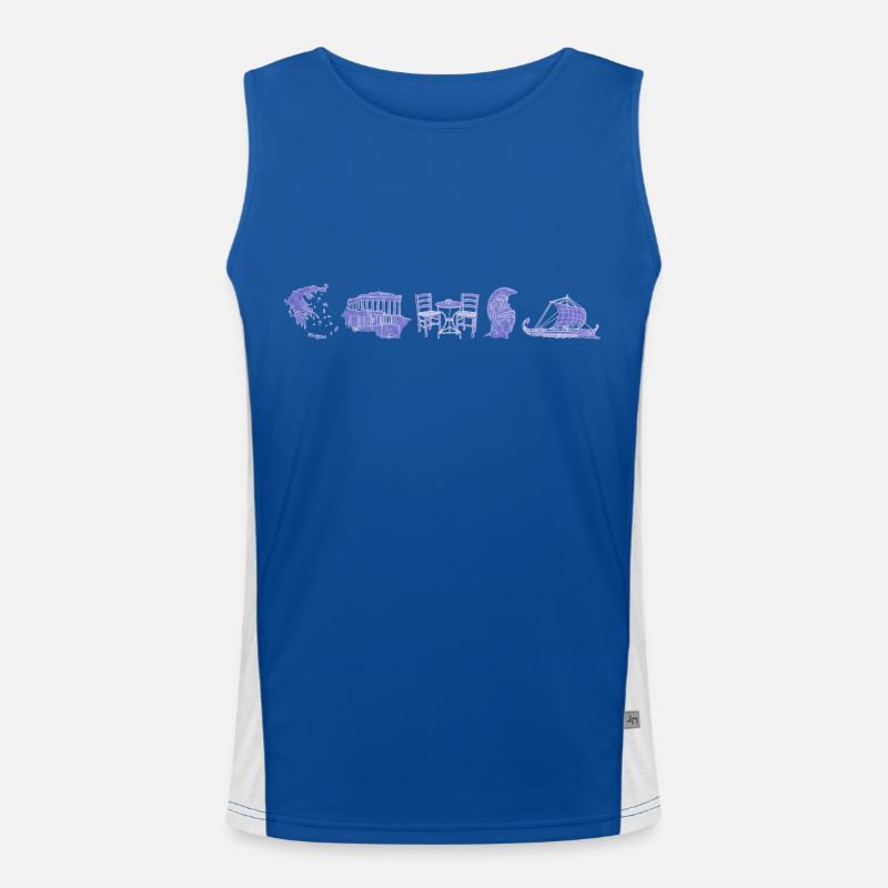 Boho Line Art Design, série « Grèce » Débardeur respirant contrasté Homme 