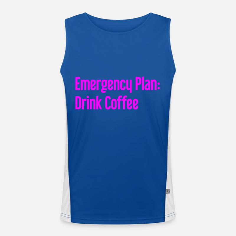 Coffee Contingency Plan - Men's Functional Contrast Tank Top  - royal/white