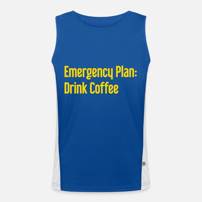 Coffee Contingency Plan - Men's Functional Contrast Tank Top  - royal/white