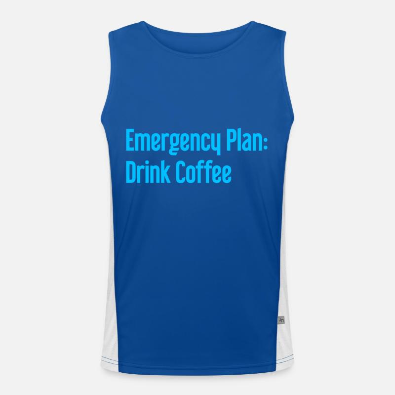 Coffee Contingency Plan - Men's Functional Contrast Tank Top  - royal/white