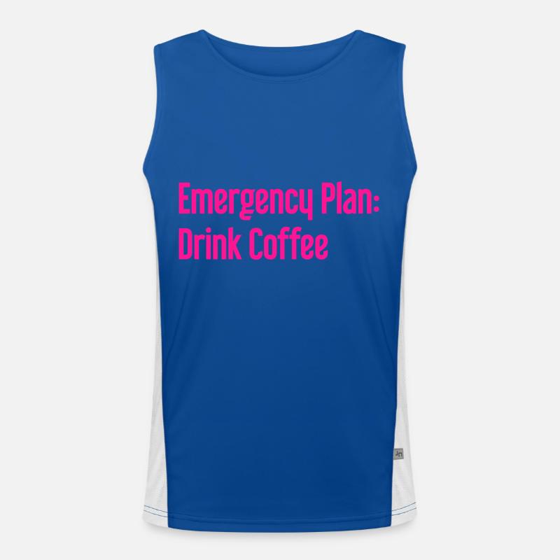 Coffee Contingency Plan - Men's Functional Contrast Tank Top  - royal/white