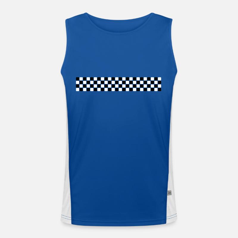 Checkered stripe Men's Functional Contrast Tank Top 
