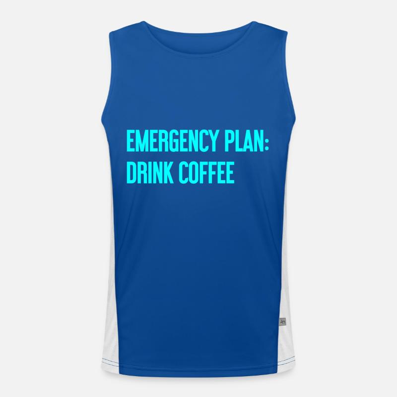 Coffee Contingency Plan - Men's Functional Contrast Tank Top  - royal/white