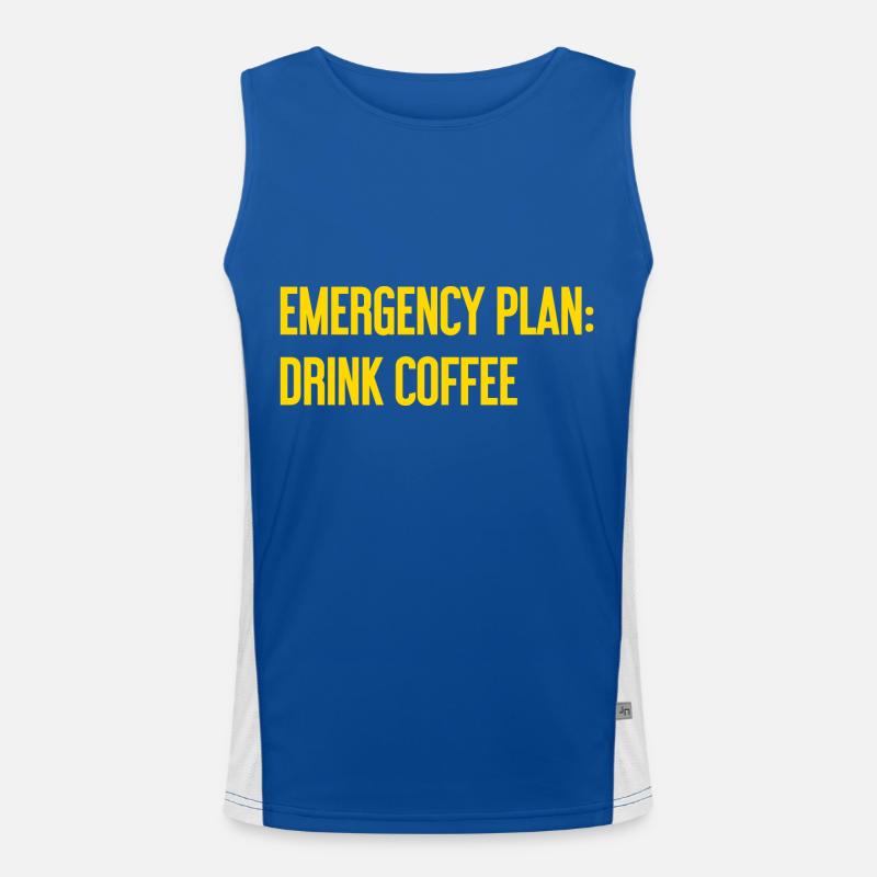 Coffee Contingency Plan - Men's Functional Contrast Tank Top  - royal/white