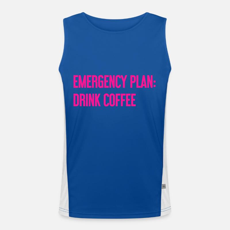 Coffee Contingency Plan - Men's Functional Contrast Tank Top  - royal/white