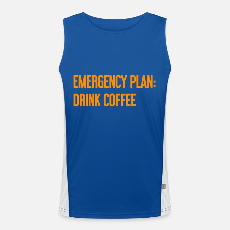 Kaffee-Notfallplan Funktionelles Kontrast-Tank Top für Männer 