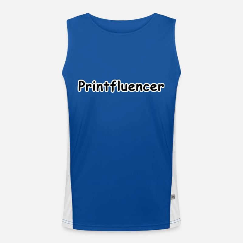 printfluencer 01 - Men's Functional Contrast Tank Top  - royal/white