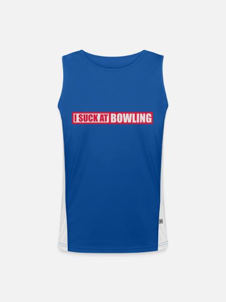 Je suis nul au bowling - Débardeur respirant contrasté Homme  - bleu/blanc - Devant