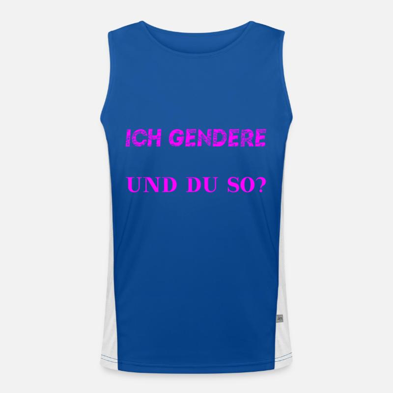 Ich gendere - und du so? Geschenkidee pro Gendern Funktionelles Kontrast-Tank Top für Männer 