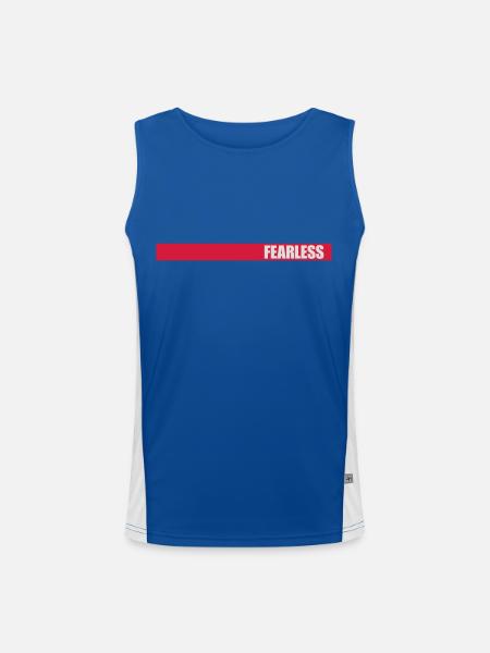 fearless Text Quote Design - Men's Functional Contrast Tank Top  - royal/white