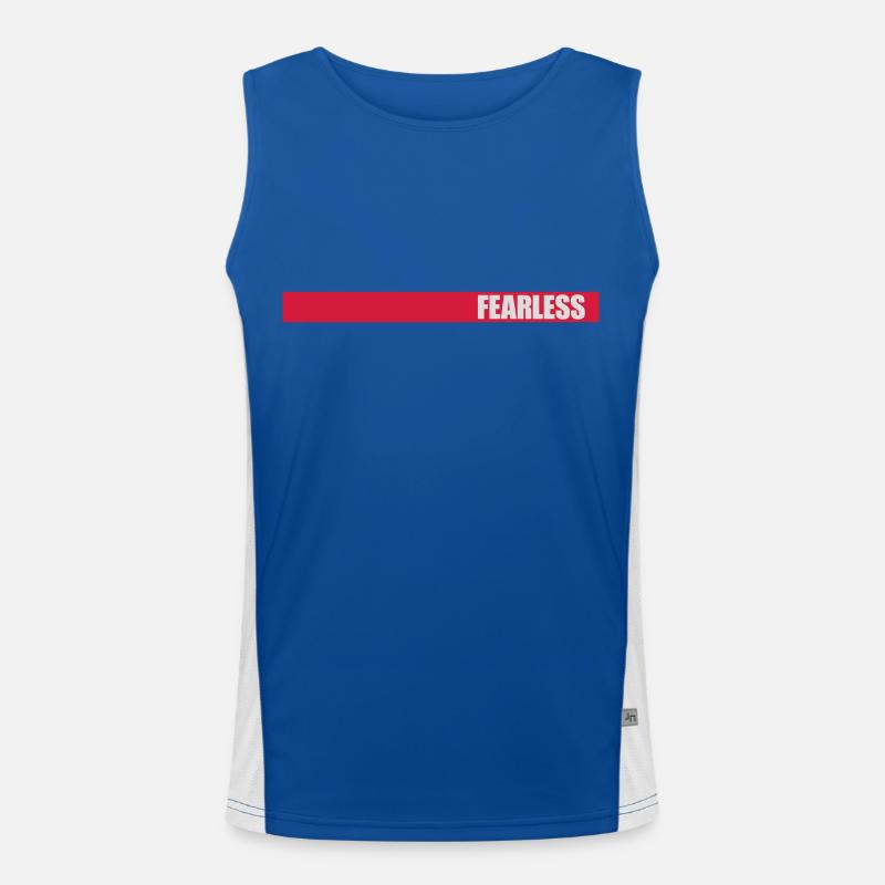 fearless Text Zitat Design Funktionelles Kontrast-Tank Top für Männer 