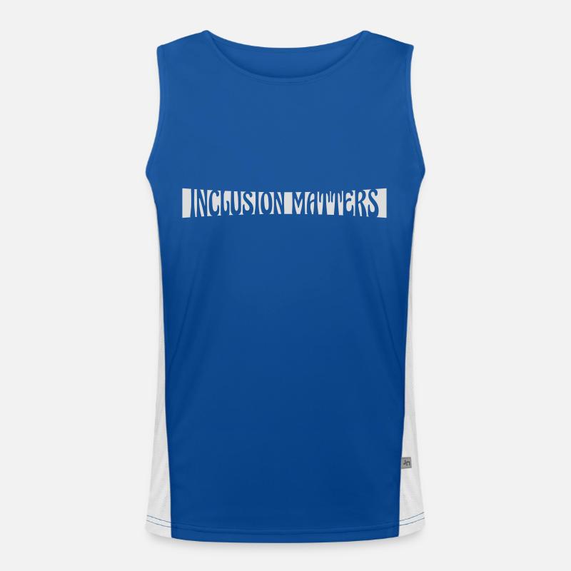inclusion matters Logo Quote - Men's Functional Contrast Tank Top - royal/white