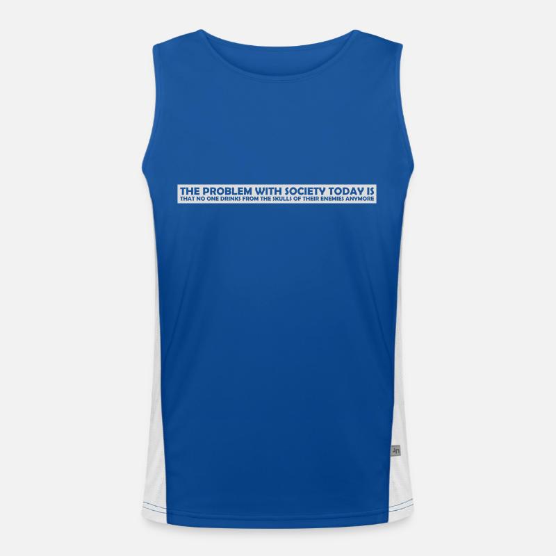 drinks from enemies skulls - Men's Functional Contrast Tank Top  - royal/white