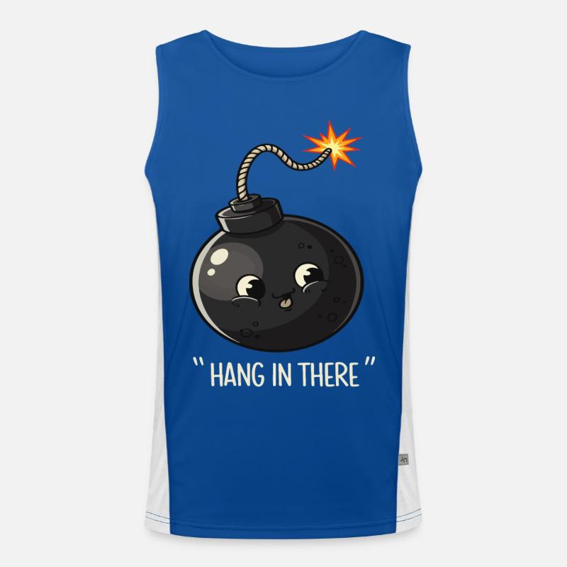 Kawaii Explodierende Bombe Comic Design Funktionelles Kontrast-Tank Top für Männer 