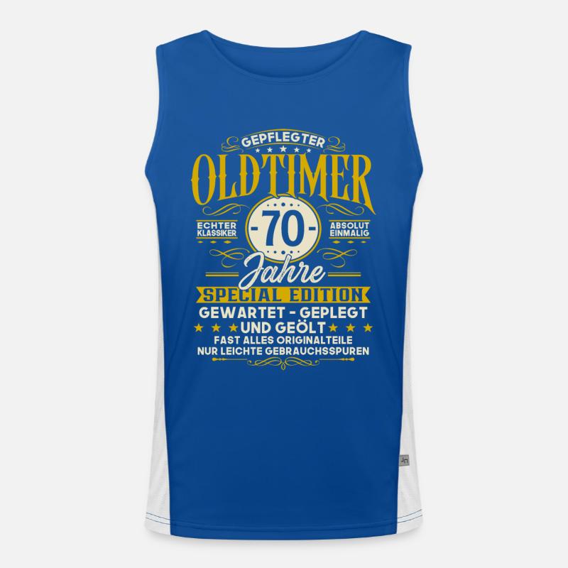 70 Geburtstag Geschenk Oldtimer 70 Jahre Funktionelles Kontrast-Tank Top für Männer 