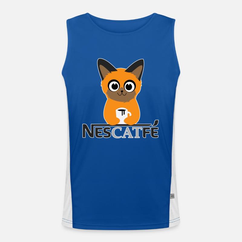 Idée de cadeau de café Nescatfe de chat Débardeur respirant contrasté Homme 