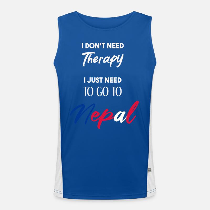 Nepal lustige Geschenkidee witziger Spruch Funktionelles Kontrast-Tank Top für Männer 