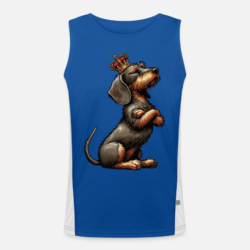 teckel teckel à poils durs propriétaire de teckel teckel Débardeur respirant contrasté Homme 