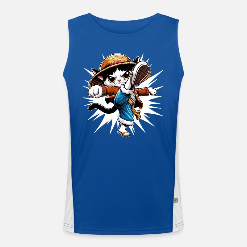 Anime Cat Funny Animals Men's Functional Contrast Tank Top 