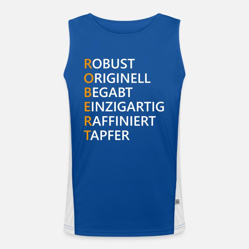 Robert Name Geschenk Funktionelles Kontrast-Tank Top für Männer 