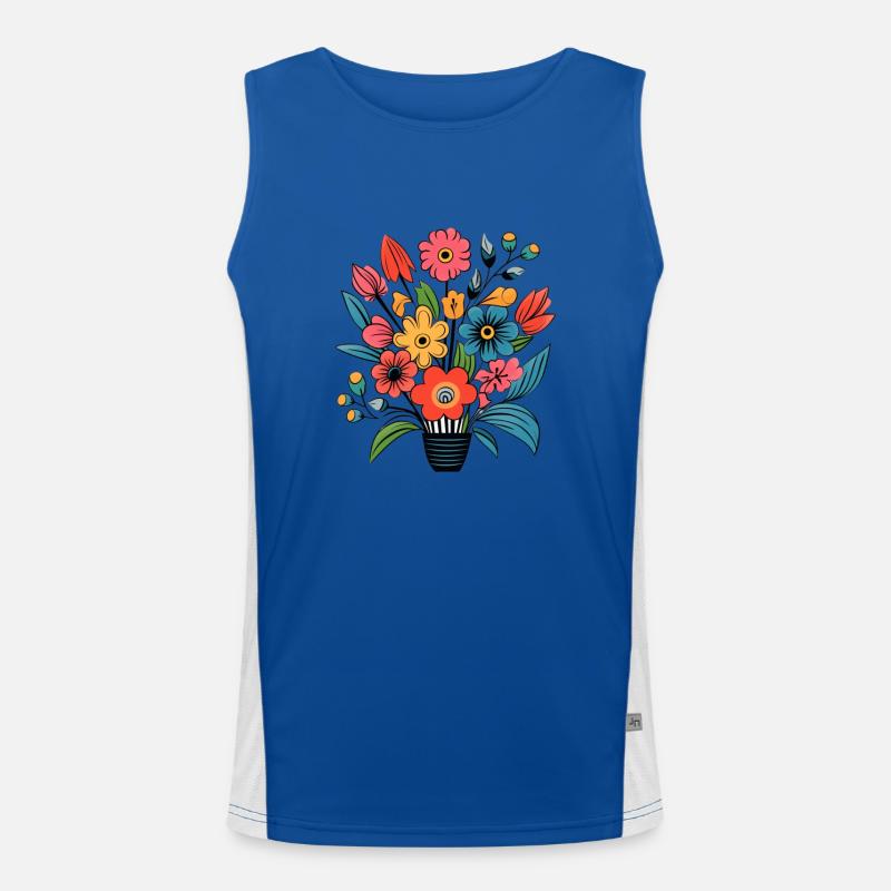 Mélange de fleurs Débardeur respirant contrasté Homme 