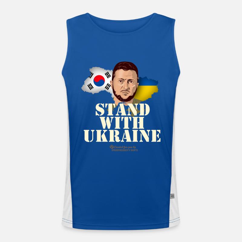 Ukraine Corée du Sud Débardeur respirant contrasté Homme 