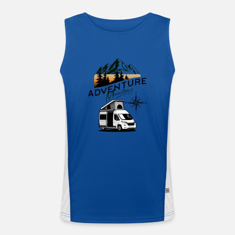 Camper Van Adventure Mountains Men's Functional Contrast Tank Top 
