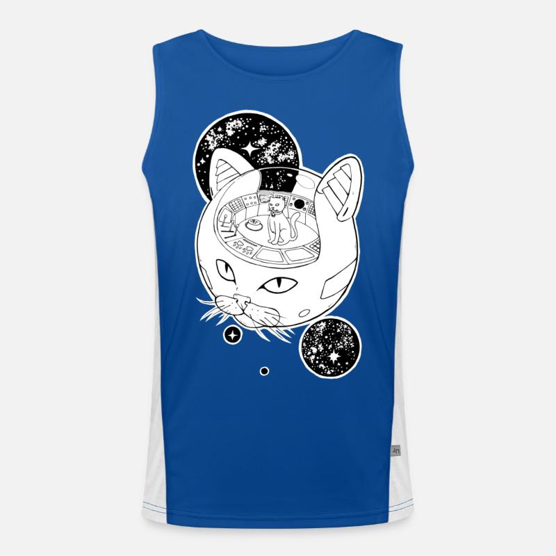 Kosmische Katze Kaiser Funktionelles Kontrast-Tank Top für Männer 