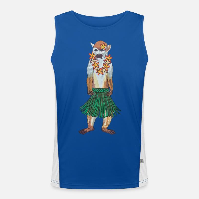 Écureuil Singe Singe Hawaii Hula Monkey Hula Hoola Débardeur respirant contrasté Homme 