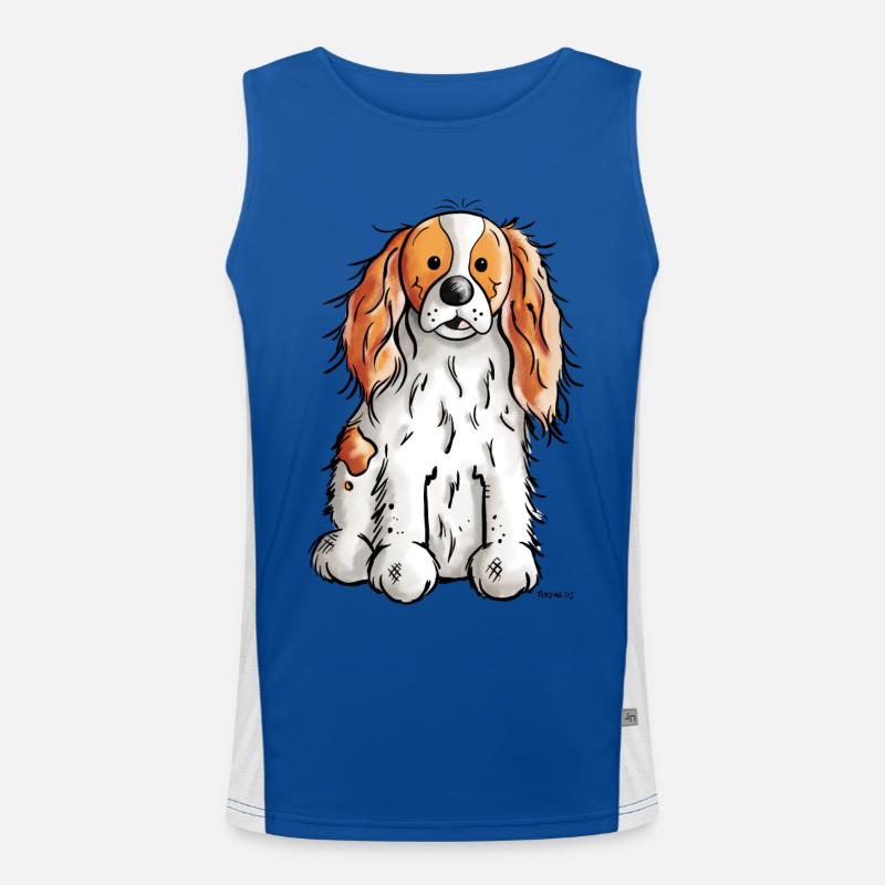 Cavalier King Charles Spaniel Funktionelles Kontrast-Tank Top für Männer 