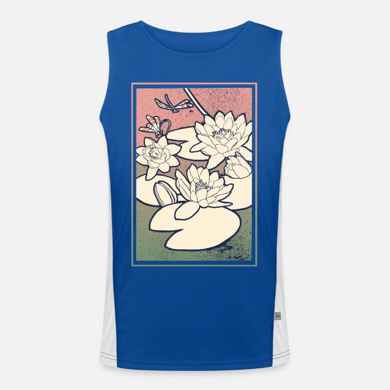 Illustration de nénuphar – Tranquillité et nature Débardeur respirant contrasté Homme 