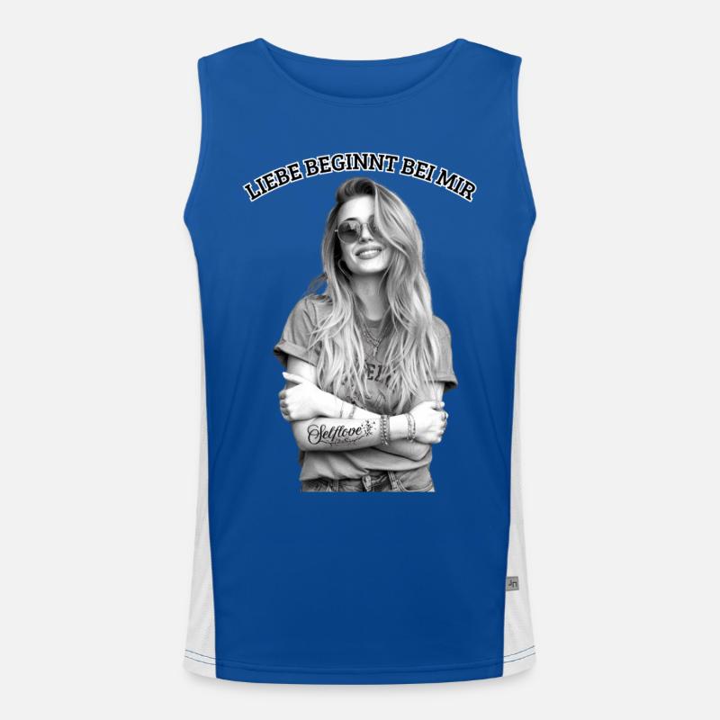Liebe beginnt bei mir Funktionelles Kontrast-Tank Top für Männer 
