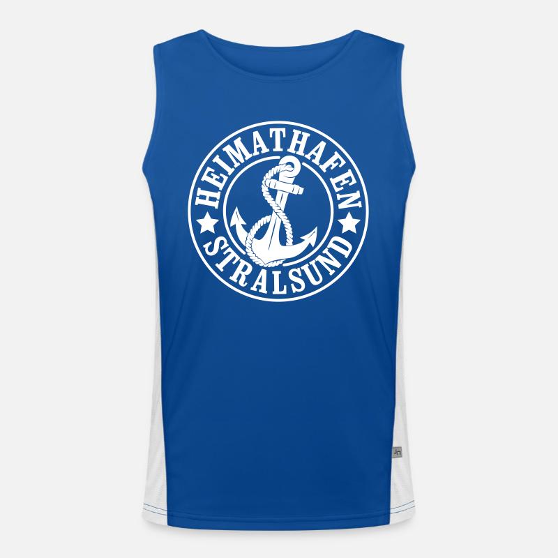 Heimathafen Stralsund Funktionelles Kontrast-Tank Top für Männer 