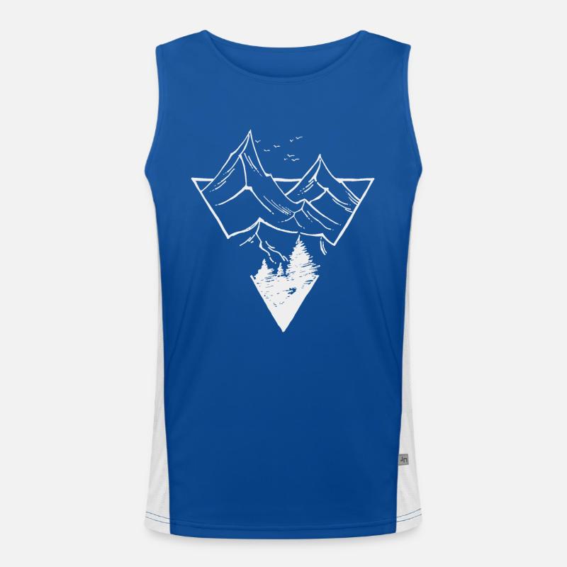 Triangle, Mountains & Forest Men's Functional Contrast Tank Top 