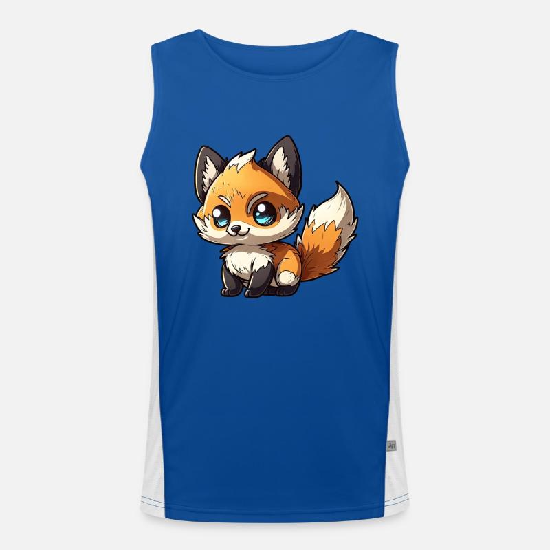 Süßes Baby Fuchs Chibi Funktionelles Kontrast-Tank Top für Männer 