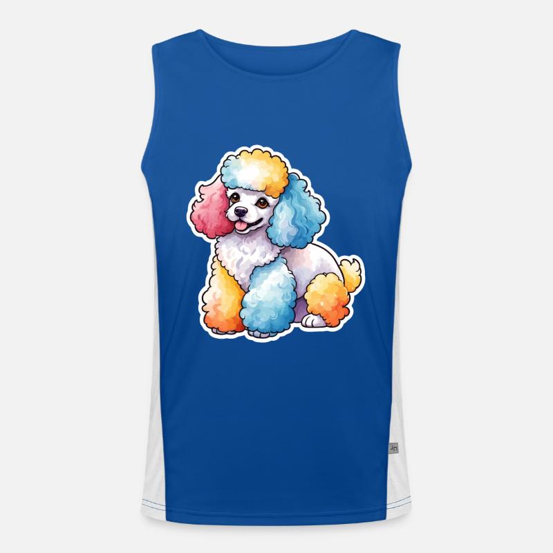 Caniche Aquarelles Débardeur respirant contrasté Homme 