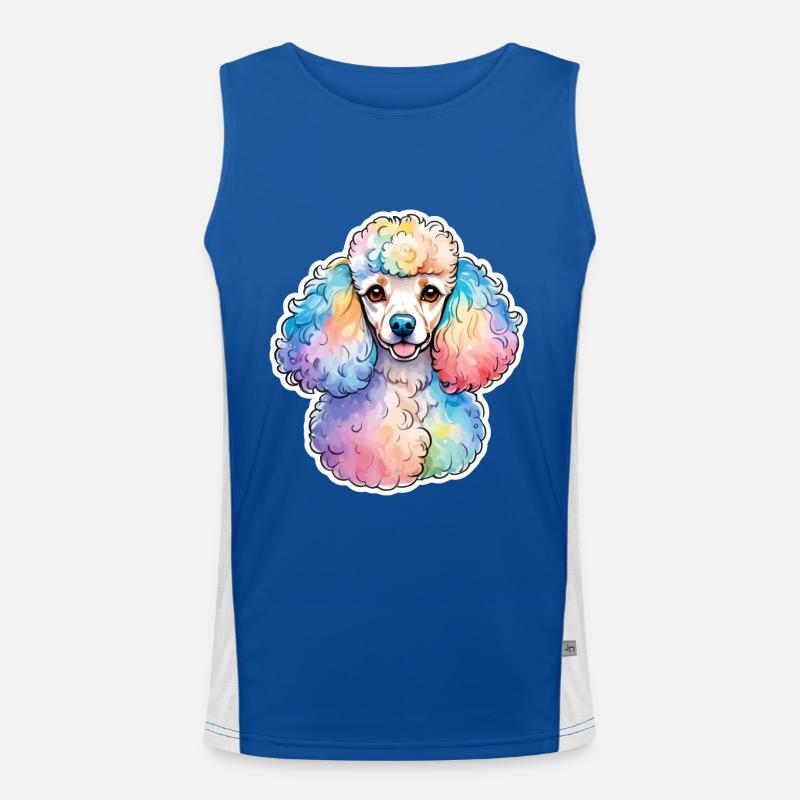 Caniche Aquarelles Débardeur respirant contrasté Homme 