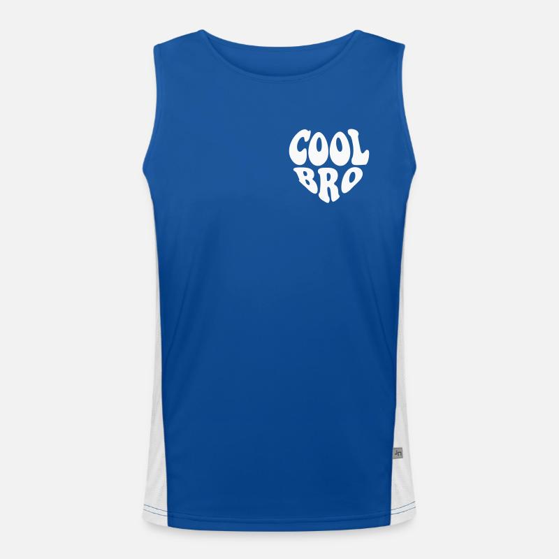 Cool Bro Small Heart Logo – Anpassbare Farbe Funktionelles Kontrast-Tank Top für Männer 