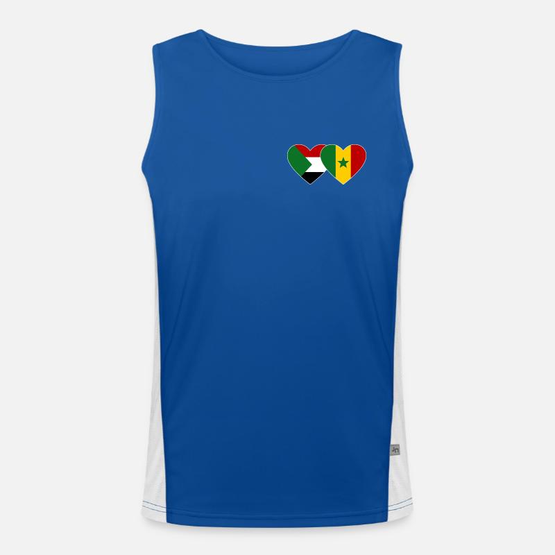 Soudan Sénégal Drapeau Coeur Débardeur respirant contrasté Homme 
