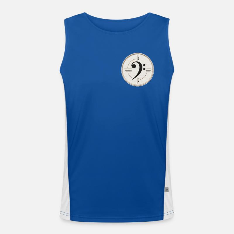 Bass clef on patch Men's Functional Contrast Tank Top 