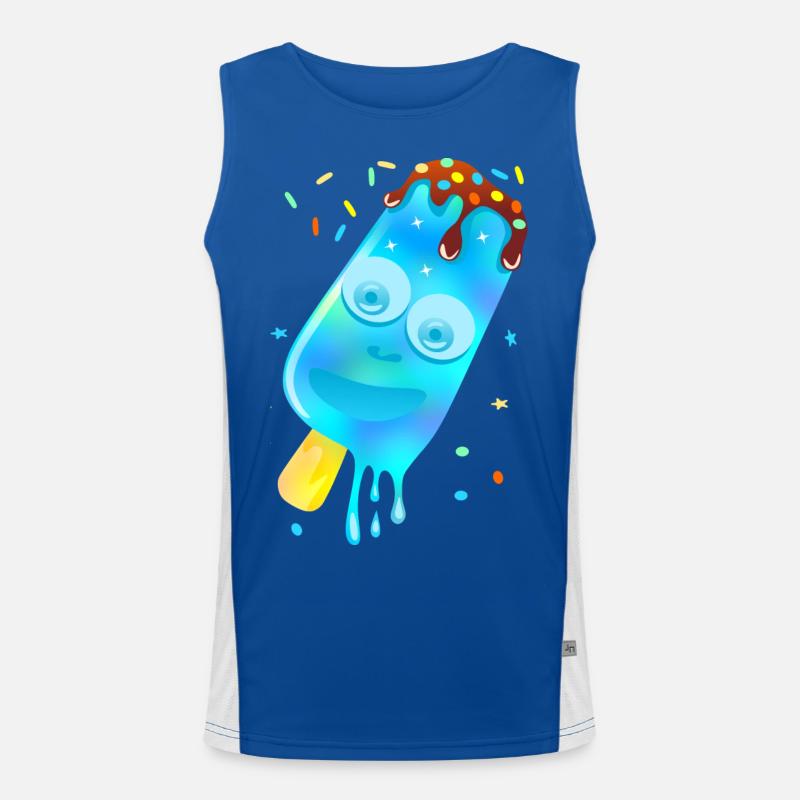 Farbiges Eis – Blau Funktionelles Kontrast-Tank Top für Männer 